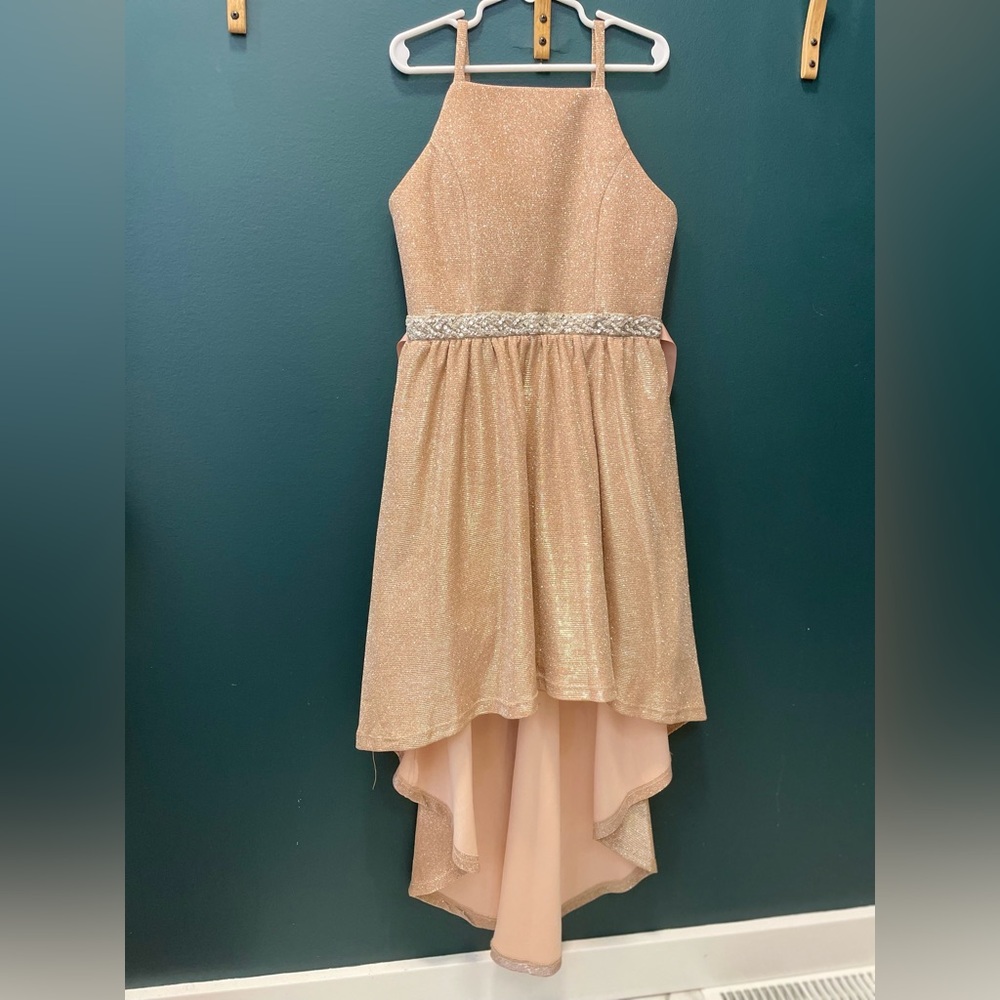 Flower girl dress, gold/rose gold dress for girls